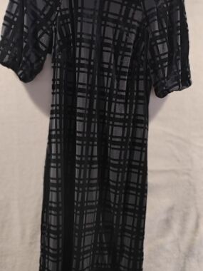 Tommy Hilfiger Black Grid-Print Midi Dress